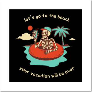 Skull Beach Vacation Posters and Art